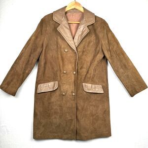 VTG Women's Brown Suede Leather Button Up Western Jacket - M-L